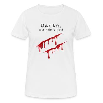 Wunde Verletzung Halloween Party Mundbedeckung - Frauen T-Shirt atmungsaktiv - Weiß - Vorne - AI Model Female 172 dark (172cm)