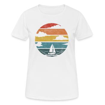 Segelboot Vintage Segler Segeln Skipper Kapitän - Frauen T-Shirt atmungsaktiv - Weiß - Vorne - AI Model Female 172 dark (172cm)