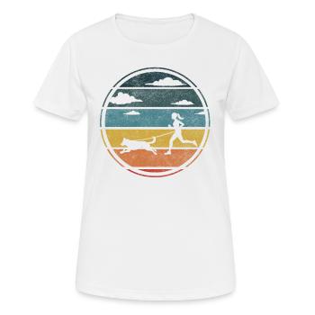 Athlète de Canicross Sport canin de chien - T-shirt respirant Femme - blanc - Devant - AI Model Female 172 dark (172cm)