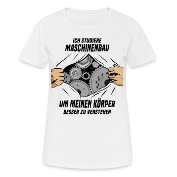 Maschinenbau Student Maschinenbaustudent - Frauen T-Shirt atmungsaktiv - Weiß - Vorne - AI Model Female 172 dark (172cm)