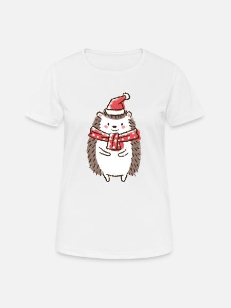 Hedgehog Christmas Ugly Christmas Sweet Autumn Pretty - Women's Breathable T-Shirt - white