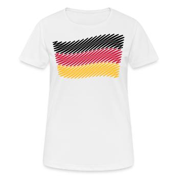 Drapeau allemand / drapeau fédéral (croquis) - T-shirt respirant Femme - blanc - Devant - AI Model Female 172 dark (172cm)