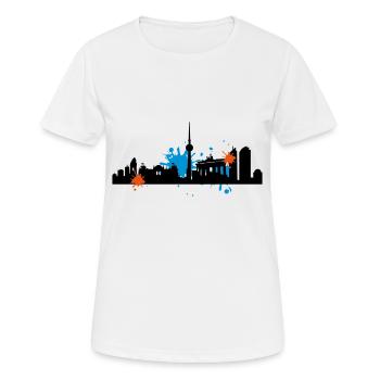 Skyline_Berlin_dirty - T-shirt respirant Femme - blanc - Devant - AI Model Female 172 dark (172cm)