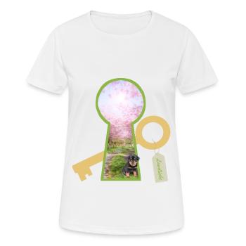 L’amour de la campagne avec le chien - T-shirt respirant Femme - blanc - Devant - AI Model Female 172 dark (172cm)