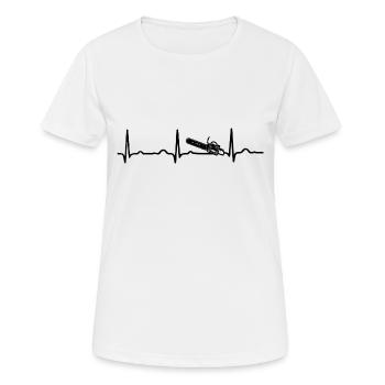ECG HEARTBEAT CHAIN SAW - Women's Breathable T-Shirt - white - Front - AI Model Female 172 dark (172cm)