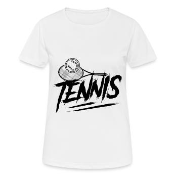 Tennis sport tennis racket - Women's Breathable T-Shirt - white - Front - AI Model Female 172 dark (172cm)
