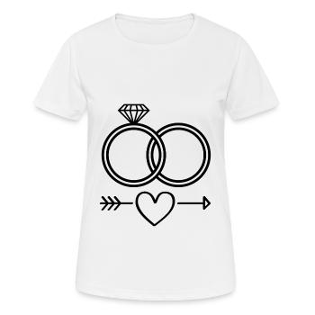 Anneaux de mariage symbole icône anneaux mariage - T-shirt respirant Femme - blanc - Devant - AI Model Female 172 dark (172cm)
