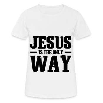 Jésus-Christ Foi - T-shirt respirant Femme - blanc - Devant - AI Model Female 172 dark (172cm)
