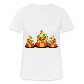 ente quietscheente comic - Frauen T-Shirt atmungsaktiv - Weiß - Vorne - AI Model Female 172 dark (172cm)