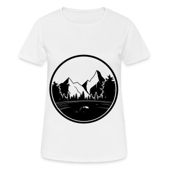 berge natur logo wald - Frauen T-Shirt atmungsaktiv - Weiß - Vorne - AI Model Female 172 dark (172cm)