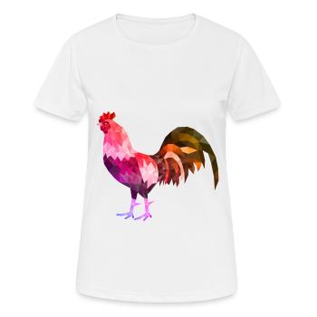coq polygon coloré coq coq - T-shirt respirant Femme - blanc - Devant - AI Model Female 172 dark (172cm)
