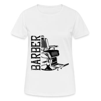 barber stuhl sessel friseur - Frauen T-Shirt atmungsaktiv - Weiß - Vorne - AI Model Female 172 dark (172cm)