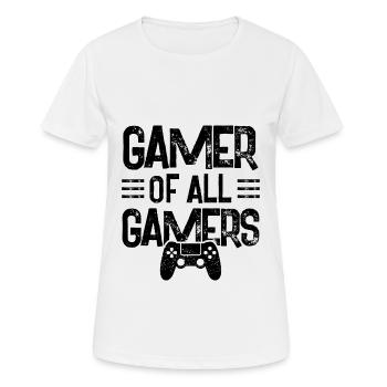 Gamer of all Gamers - Frauen T-Shirt atmungsaktiv - Weiß - Vorne - AI Model Female 172 dark (172cm)