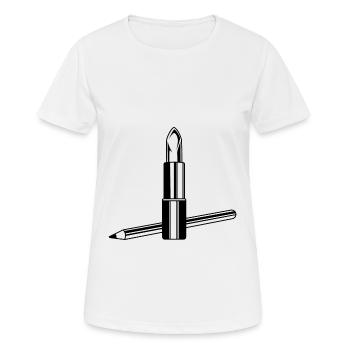 Rouge à lèvres Symbole Maquillage - T-shirt respirant Femme - blanc - Devant - AI Model Female 172 dark (172cm)