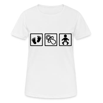 Bébé - T-shirt respirant Femme - blanc - Devant - AI Model Female 172 dark (172cm)