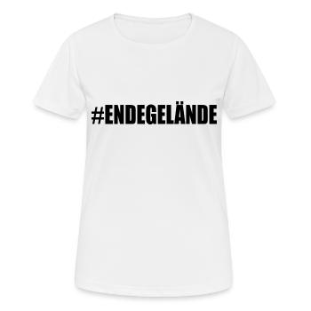 Ende gelände - Frauen T-Shirt atmungsaktiv - Weiß - Vorne - AI Model Female 172 dark (172cm)