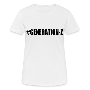 Generation z - Frauen T-Shirt atmungsaktiv - Weiß - Vorne - AI Model Female 172 dark (172cm)