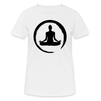 Zen Circle Buddhismus - Frauen T-Shirt atmungsaktiv - Weiß - Vorne - AI Model Female 172 dark (172cm)