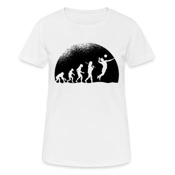 Evolution Volleyball - Frauen T-Shirt atmungsaktiv - Weiß - Vorne - AI Model Female 172 dark (172cm)