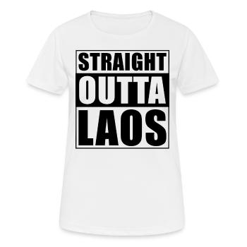Straight outta Laos - Frauen T-Shirt atmungsaktiv - Weiß - Vorne - AI Model Female 172 dark (172cm)