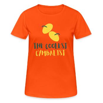 The Coolest Cymbalist - Women's Breathable T-Shirt - neon orange - Front - AI Model Female 172 dark (172cm)