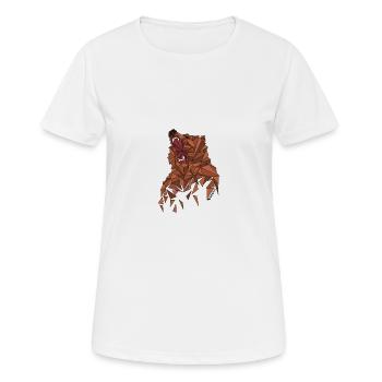 Roaring bear with geometry design - Women's Breathable T-Shirt - white - Front - AI Model Female 172 dark (172cm)