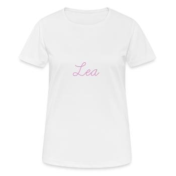 lea, name, script, pink, gift, baby - Women's Breathable T-Shirt - white - Front - AI Model Female 172 dark (172cm)