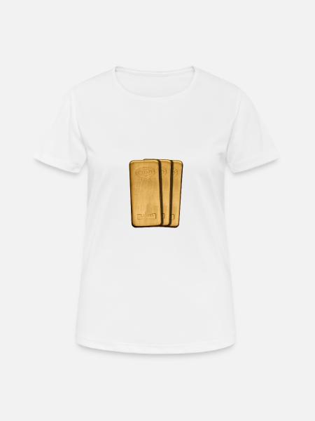 gold - Frauen T-Shirt atmungsaktiv - Weiß
