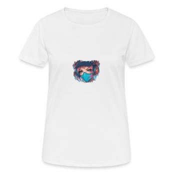 Zael Quantum // Cyberpunk - Women's Breathable T-Shirt - white - Front - AI Model Female 172 dark (172cm)