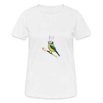 Chef Bleu Chef Cuisine Oiseau Oiseau Ami - T-shirt respirant Femme - blanc - Devant - AI Model Female 172 dark (172cm)