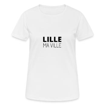 Lille ma ville - T-shirt respirant Femme - blanc - Devant - AI Model Female 172 dark (172cm)