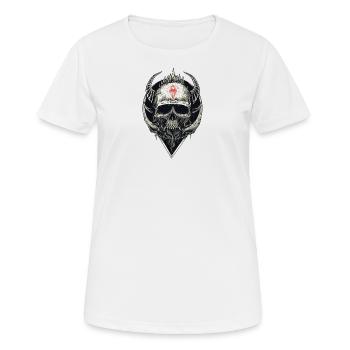 crâne démoniaque - T-shirt respirant Femme - blanc - Devant - AI Model Female 172 dark (172cm)