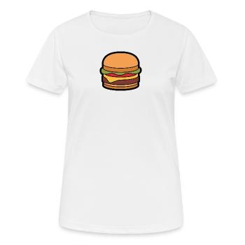 Cheeseburger Hamburger - Frauen T-Shirt atmungsaktiv - Weiß - Vorne - AI Model Female 172 dark (172cm)