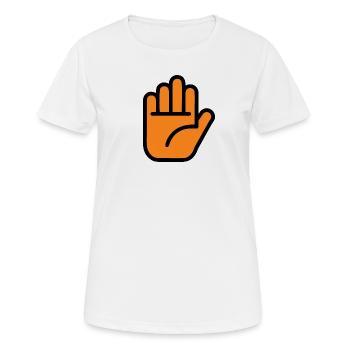 Main / Arrêt / Non. - T-shirt respirant Femme - blanc - Devant - AI Model Female 172 dark (172cm)