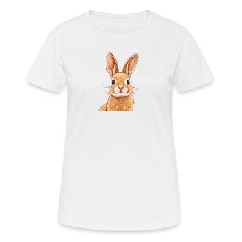 Hasenzahn Häschen Ostern - Frauen T-Shirt atmungsaktiv - Weiß - Vorne - AI Model Female 172 dark (172cm)