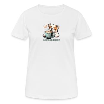 Bouledogue du café - T-shirt respirant Femme - blanc - Devant - AI Model Female 172 dark (172cm)