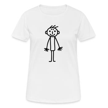 Strichmännchen Kinderbild - Frauen T-Shirt atmungsaktiv - Weiß - Vorne - AI Model Female 172 dark (172cm)