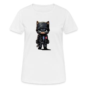 Katze Dieb 2 - Frauen T-Shirt atmungsaktiv - Weiß - Vorne - AI Model Female 172 dark (172cm)