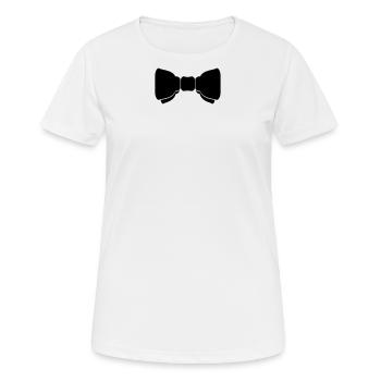 Noeud papillon / noeud papillon (C, 1c) - T-shirt respirant Femme - blanc - Devant - AI Model Female 172 dark (172cm)