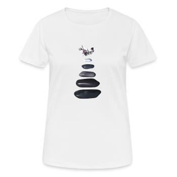 Kiesel und Orchidee zen - Frauen T-Shirt atmungsaktiv - Weiß - Vorne - AI Model Female 172 dark (172cm)