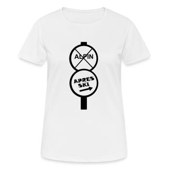apres ski,apre´s,ski,party,feiern,winter,bier,snow - Frauen T-Shirt atmungsaktiv - Weiß - Vorne - AI Model Female 172 dark (172cm)