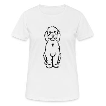 Portugiesischer Wasserhund - Frauen T-Shirt atmungsaktiv - Weiß - Vorne - AI Model Female 172 dark (172cm)