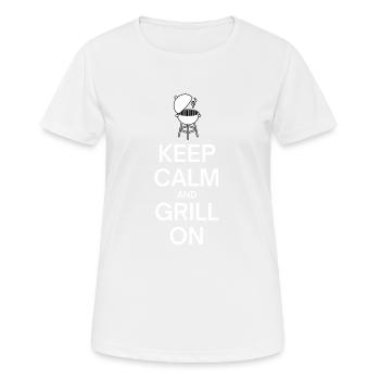 Keep Calm And Grill On - Women's Breathable T-Shirt - white - Front - AI Model Female 172 dark (172cm)