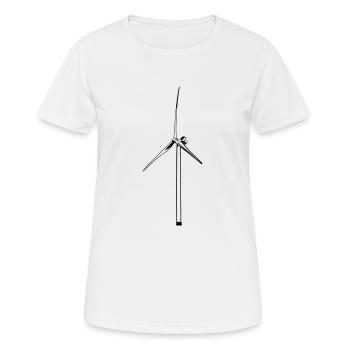 Windrad - Frauen T-Shirt atmungsaktiv - Weiß - Vorne - AI Model Female 172 dark (172cm)
