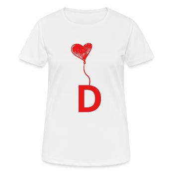 Brief des Herzens - Frauen T-Shirt atmungsaktiv - Weiß - Vorne - AI Model Female 172 dark (172cm)