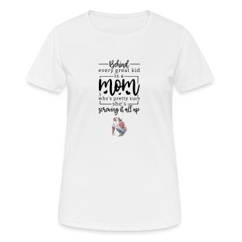 Ziemlich sichere Mama: Hinter jedem tollen Kindergeschenk - Frauen T-Shirt atmungsaktiv - Weiß - Vorne - AI Model Female 172 dark (172cm)