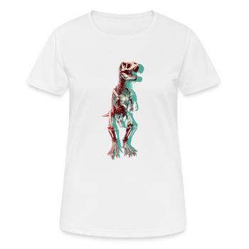 T-Rex - T-shirt respirant Femme - blanc - Devant - AI Model Female 172 dark (172cm)