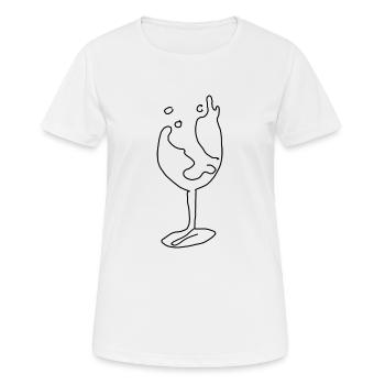 Weinglas - Frauen T-Shirt atmungsaktiv - Weiß - Vorne - AI Model Female 172 dark (172cm)