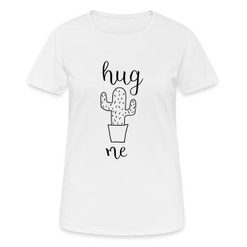 Kaktus hug me - Frauen T-Shirt atmungsaktiv - Weiß - Vorne - AI Model Female 172 dark (172cm)