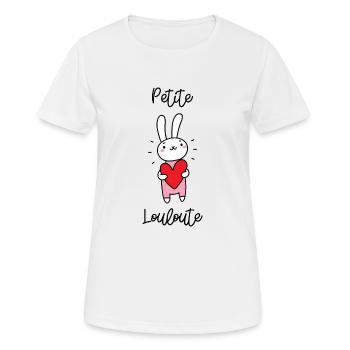 Petite Louloute - Bébé - Naissance Fille - Humour - T-shirt respirant Femme - blanc - Devant - AI Model Female 172 dark (172cm)